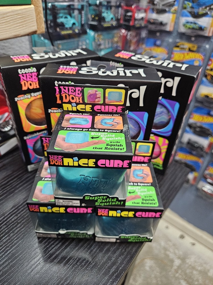 3 Nee Doh Nice Cube blue,  Needoh Swirl  X3