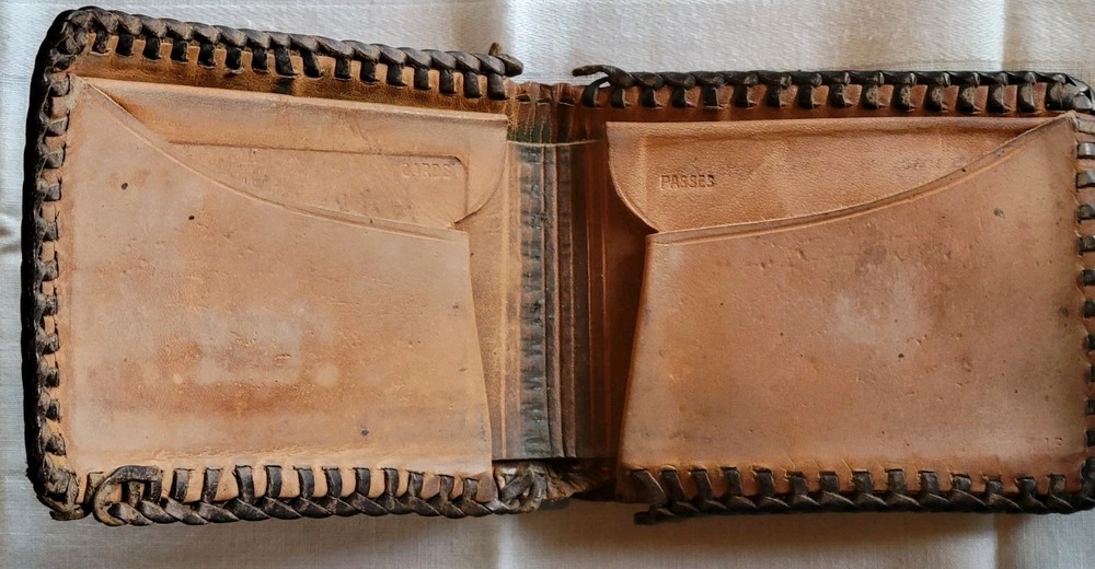 Leather Worker Project Tooled Wallet Leaf & Floral Design Needs Love READ
