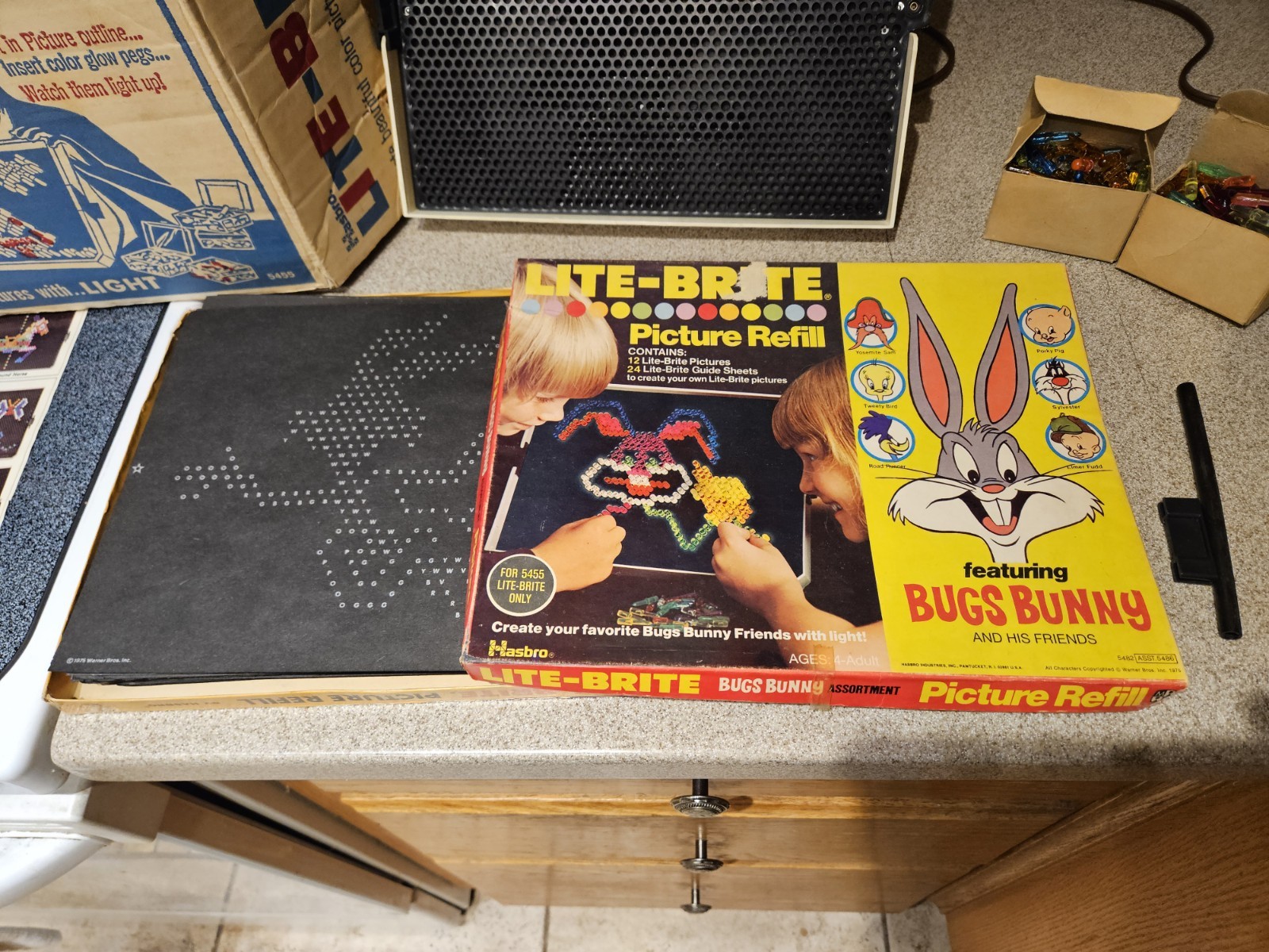 Vintage ORIGINAL 1967 "LITE BRITE" Hasbro Toy Light Bright BUGS/REFILLS/PEGS!!!!