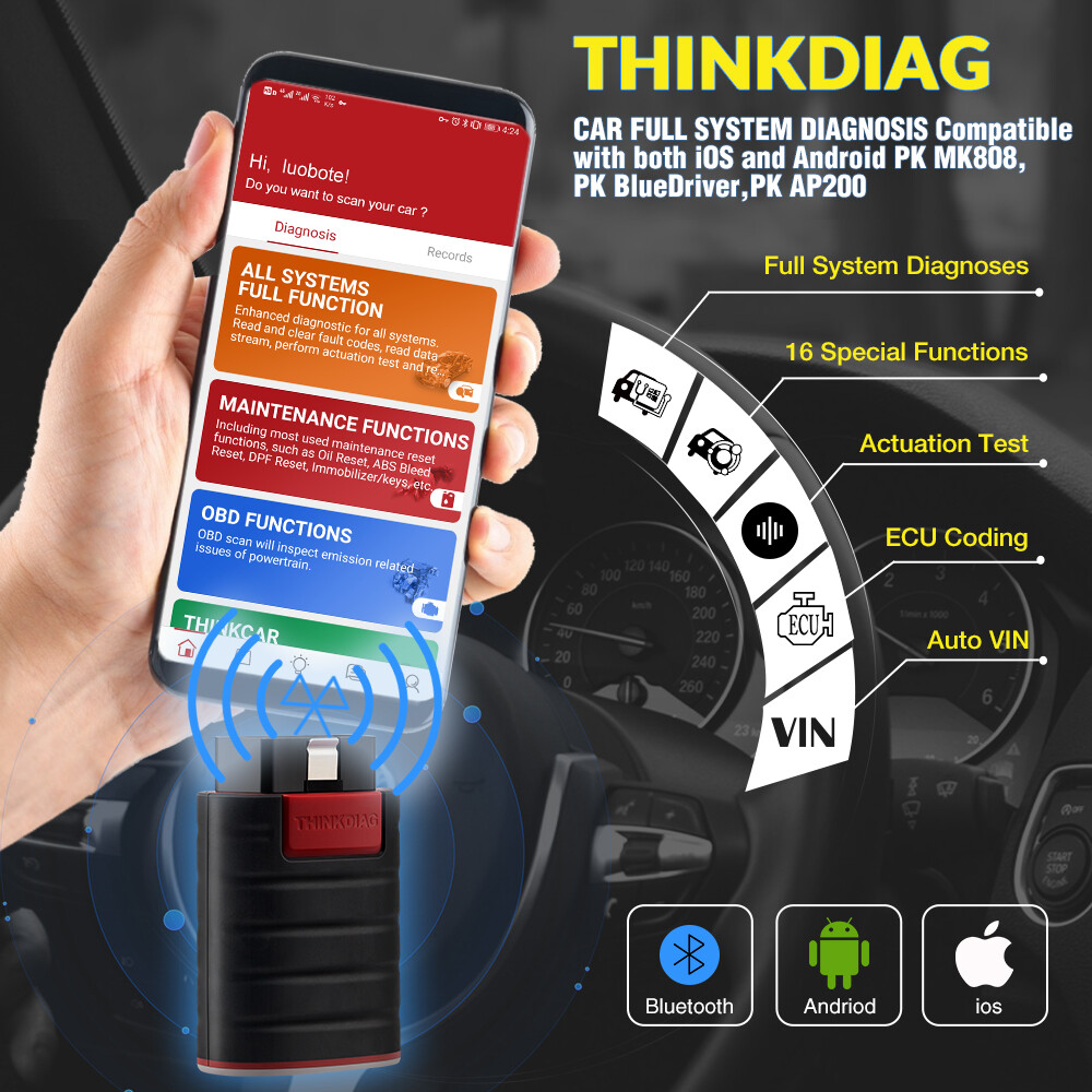 2025 THINKDIAG Bidirectional Car OBD2 Scanner Full Software Free Diagnostic Tool