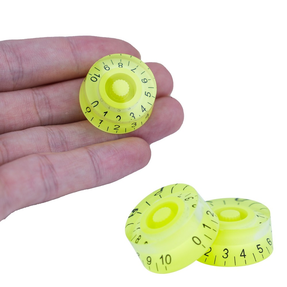 4x Guitar Knobs Speed Volume Control Knobs For Guitar Bass Fluorescent green