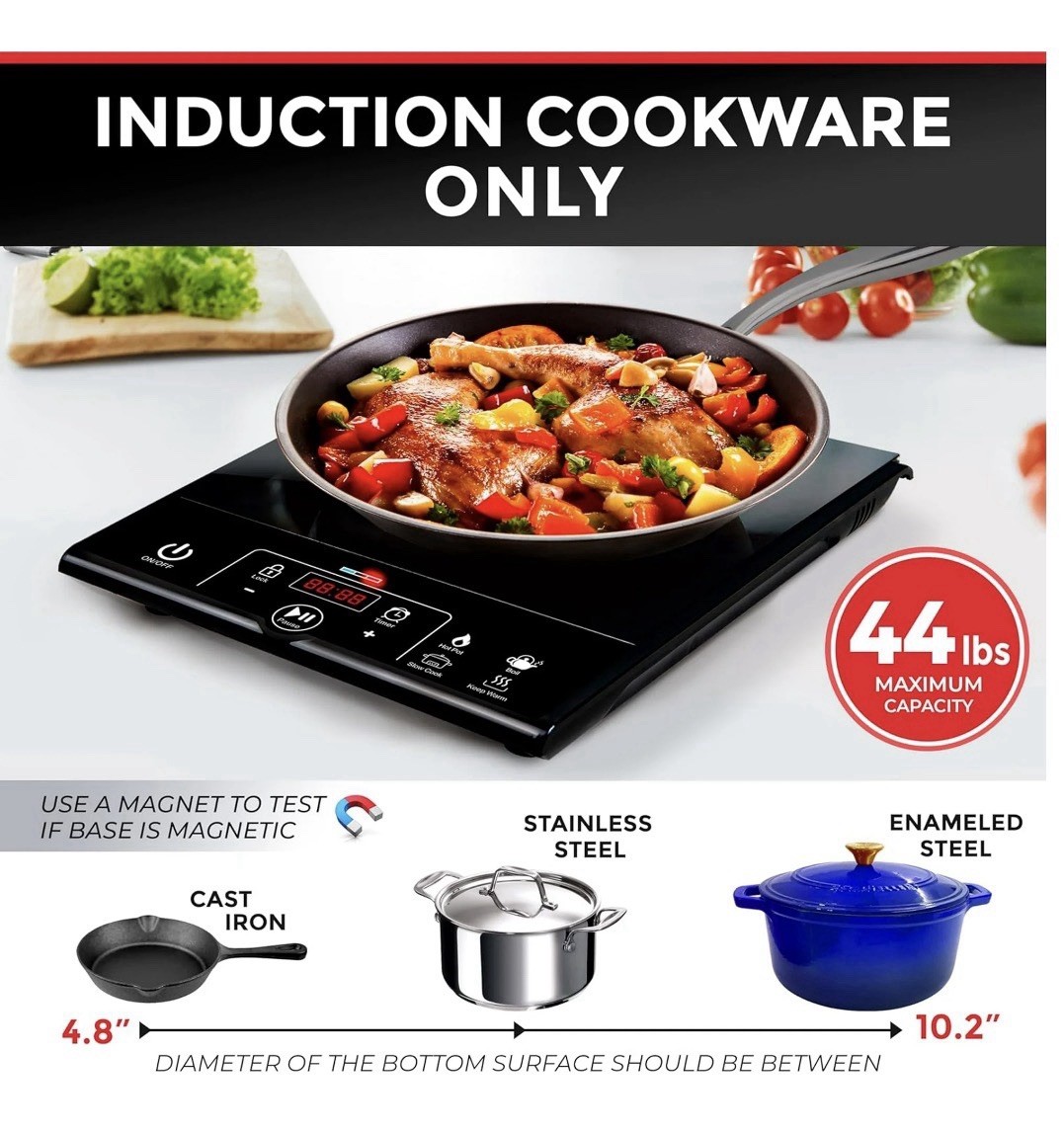 Mueller RapidTherm 1800W Portable Induction Cooktop Countertop Burner Hot Plate