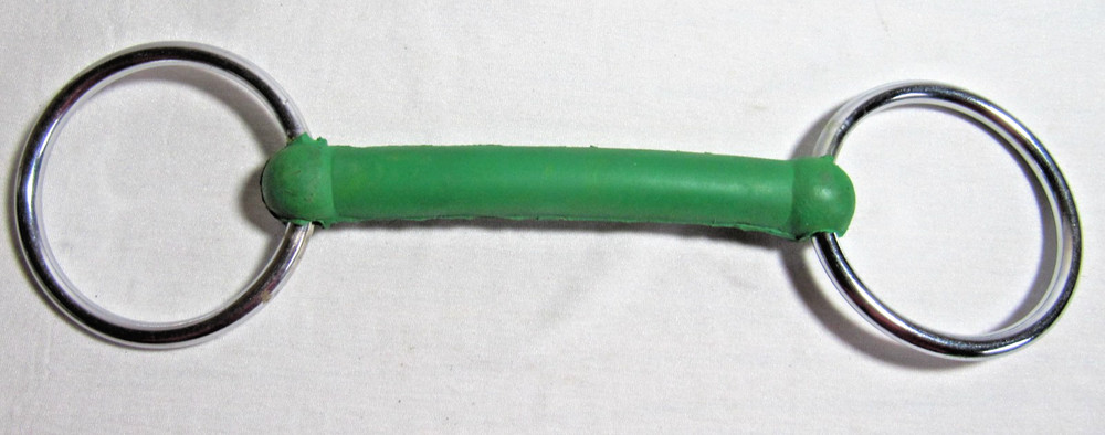 4.5" Rubber Mullen Mouth Loose Ring Snaffle Bit