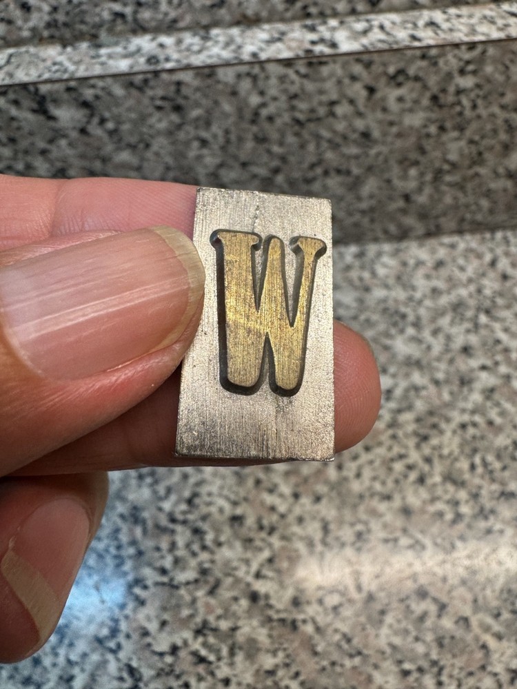 Vintage Printing Press Letter, W