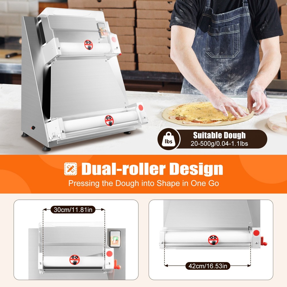 Electric Dough Roller Sheeter Pastry Pizza Maker Press Making Machine 110V