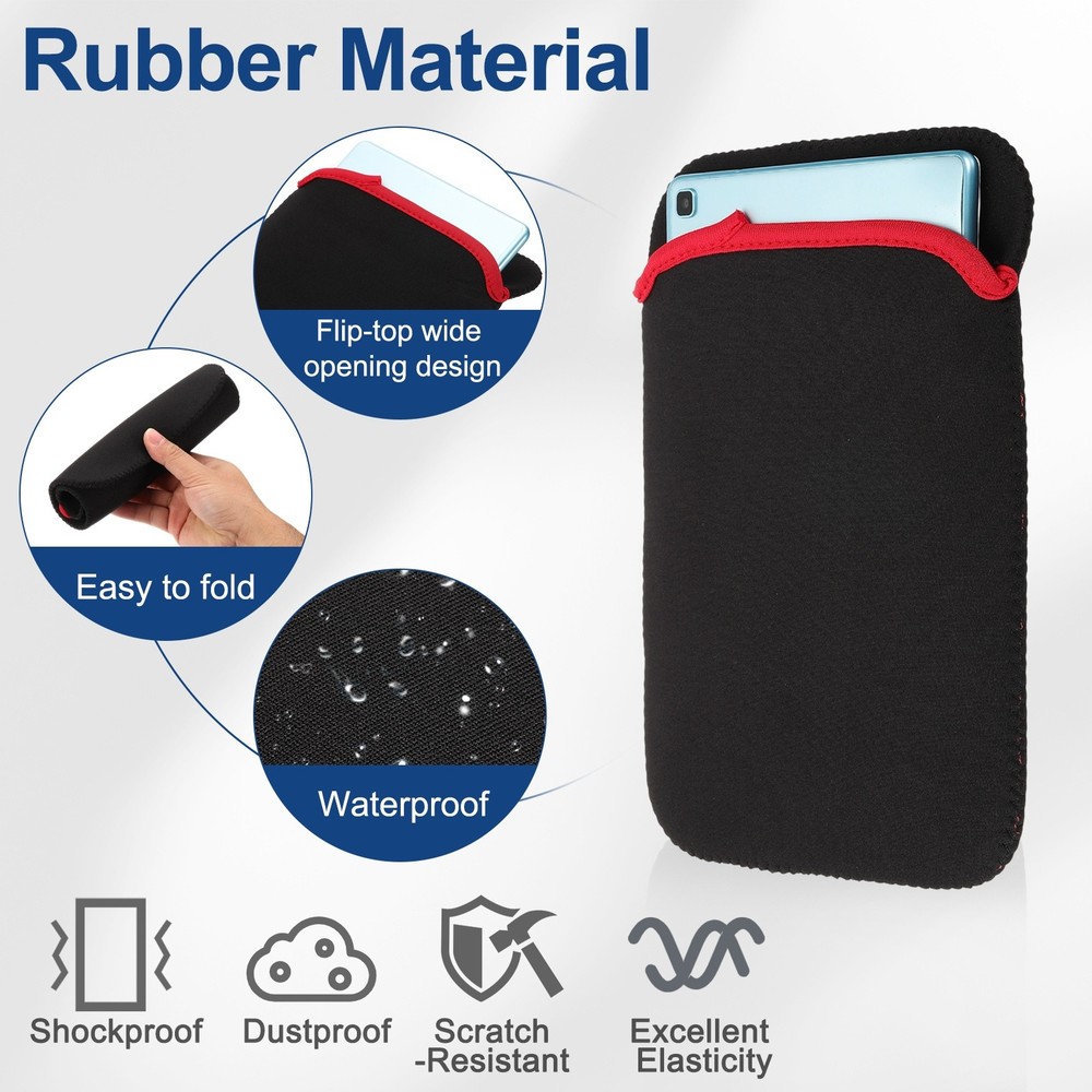 2pcs Laptop Case Computer Sleeve Universal for 7" Notebook Red-Black