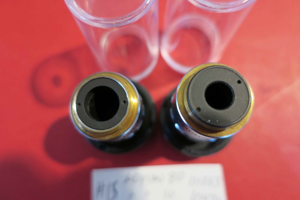 Olympus microscope Lot 1 MDPlan 10x and 80x Infinity objectives