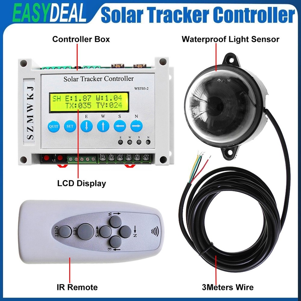 12V 24V Dual Axis Solar Panel Automatic Tracking LCD Solar Tracker Controller EL