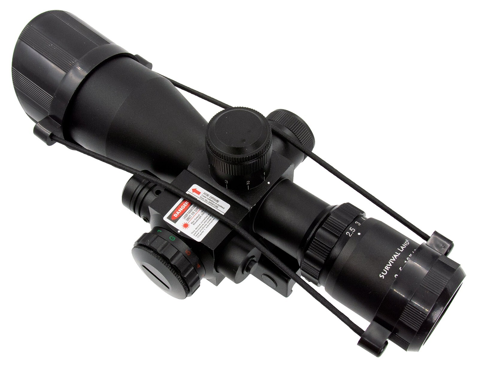 2.5-10x40 Rifle Scope Illuminated Red & Green Mil-dot Reticle Rail Mount