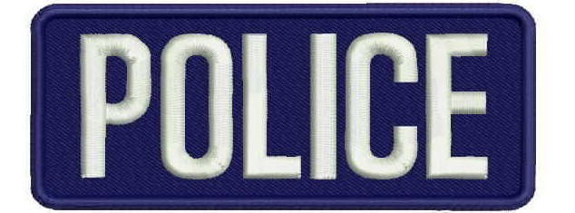 police embroidery patch 2x5 hook on back navy