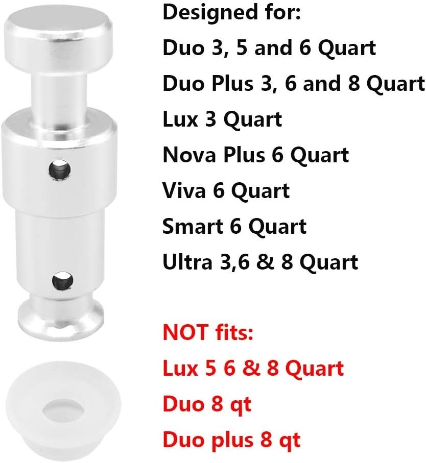 Locking Float Valve Replacement for Instant Pot Models 3-8 Qt - 6 Piece Set