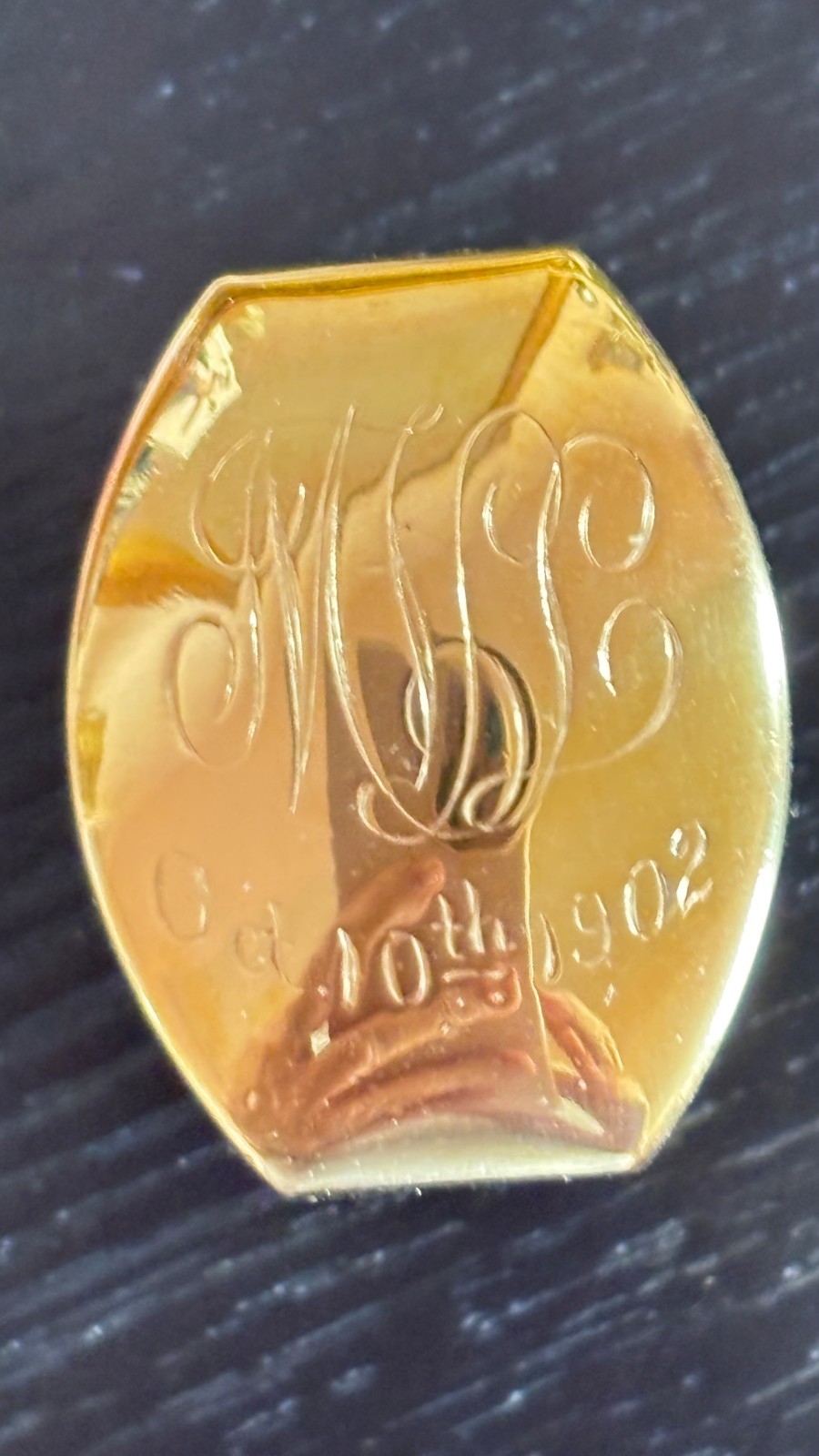 ANTIQUE RING BOX, 14KT PLATED STERLING SILVER, Howard & Co. Fifth Ave, New York