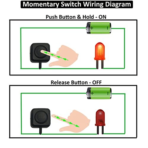 12V 24V Mini Momentary Push Button ON-Off Switch [2 Momentary Switch - Mini