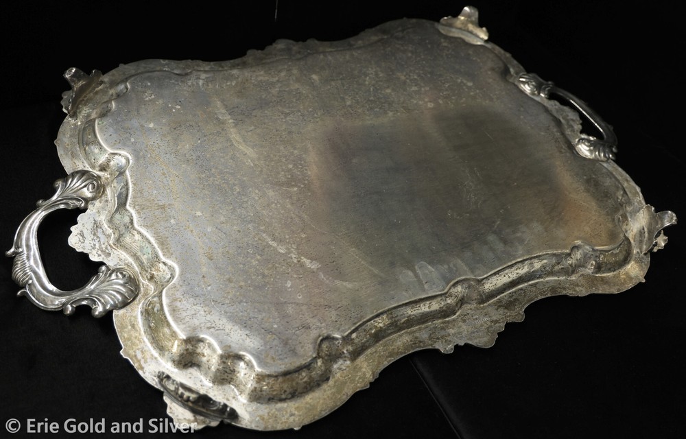 Goldfeder Silverware Co. Silverplate Footed Serving Tray