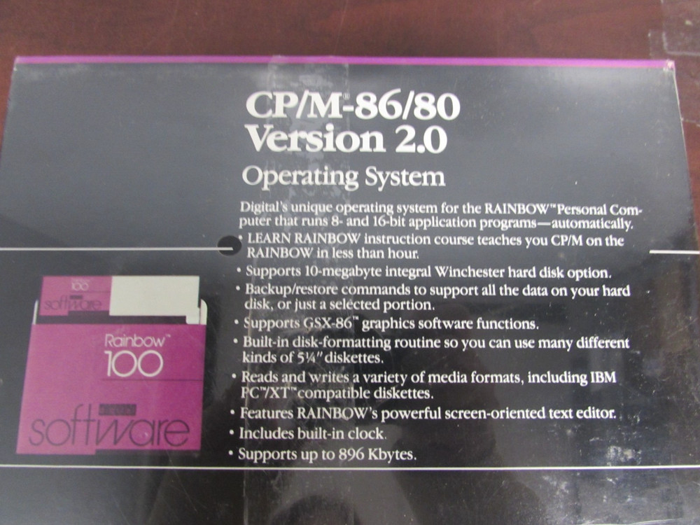 SEALED DIGITAL RAINBOW CP/M-86/80 VERSION 2.0 OPERATING SYSTEM (12D)