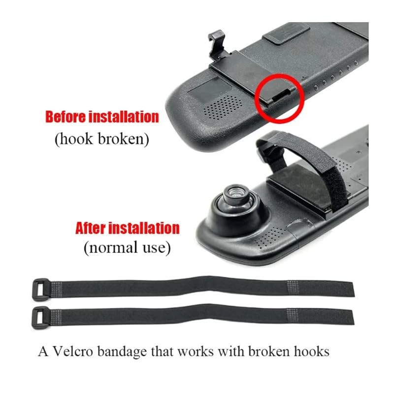6 Pack Mirror Dash Cam Mounting Straps Replacement Hook and Loop Mount Strap