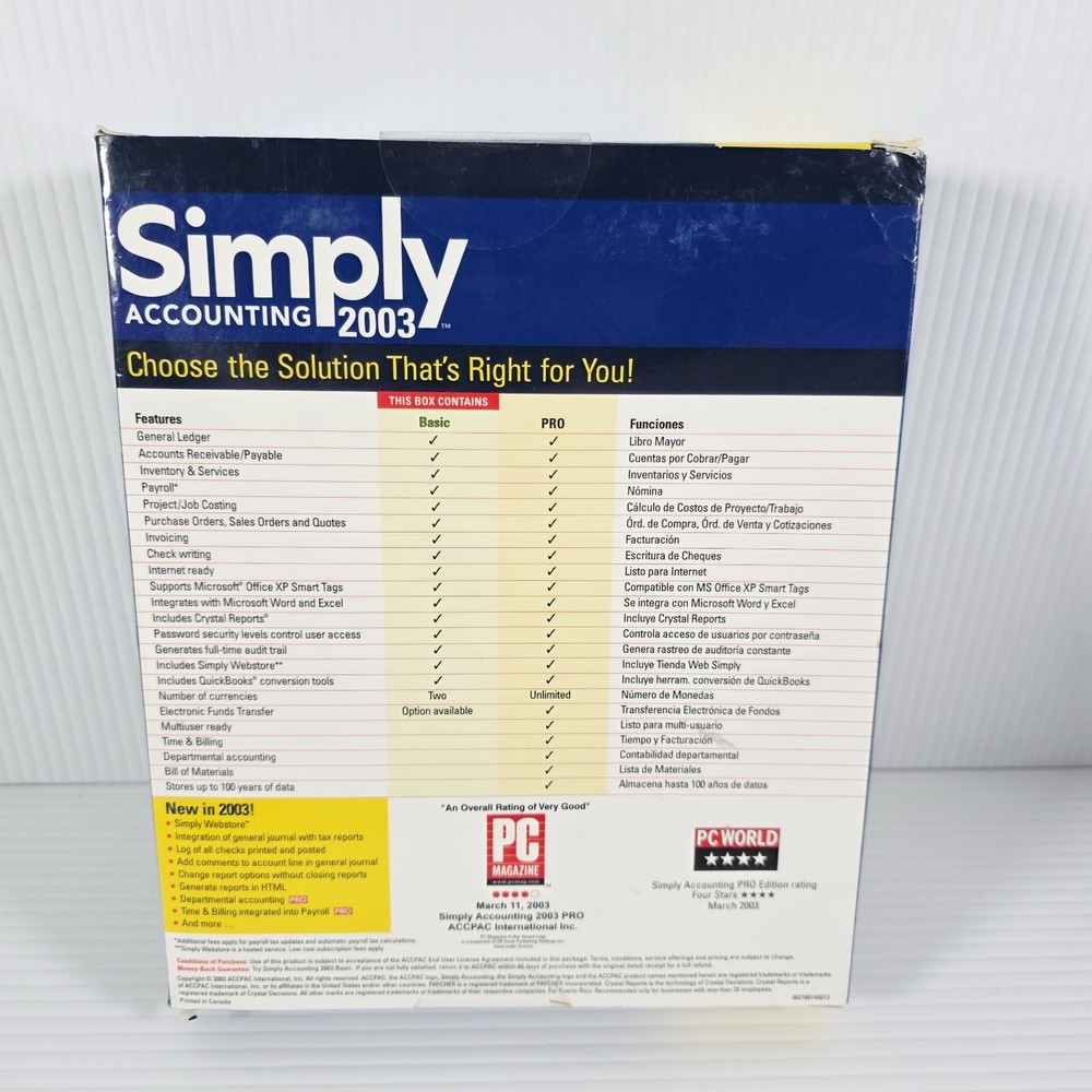 Simply Accounting 2003 Basic - Pc Software - Brand New Sealed