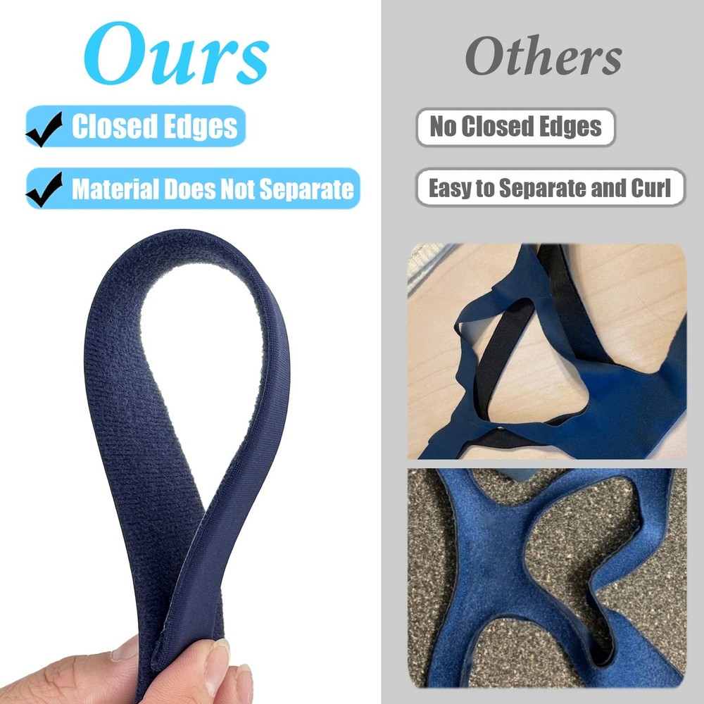 2 Packs Replacement Headgear Strap Universal Closed Edges CPAP Blue01