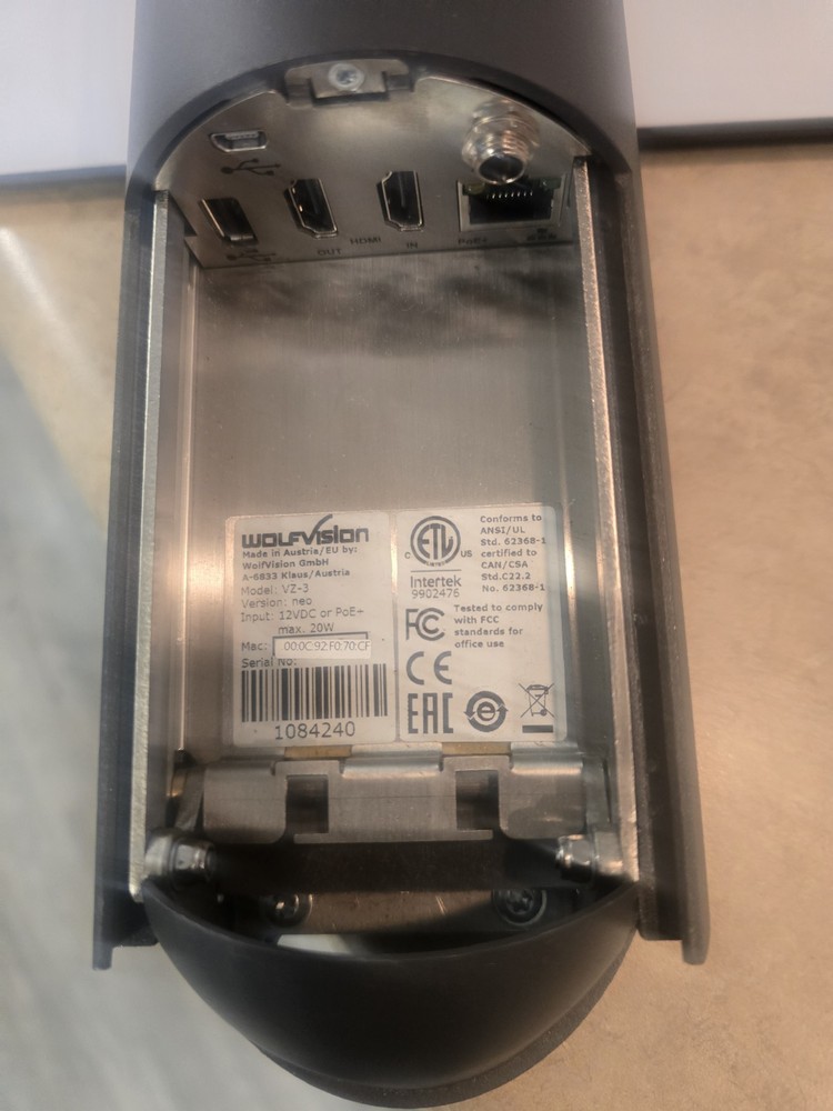 WolfVision VZ-3 HDMI Visualizer Camera test working no power supply