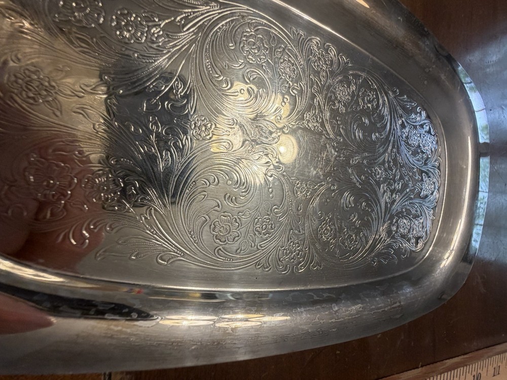 Sheridan Silverplate Rectangle Serving Dish Beautiful Ornate Design