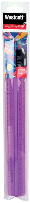 Finger Grip Ruler 12"-Assorted Colors
