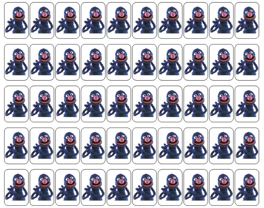 50 Grover ( Sesame Street ) Envelope Seals / Labels / Stickers, 1" by 1.5"