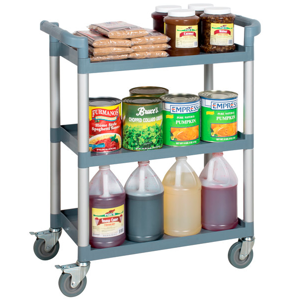 Heavy Duty Utility Commercial Restaurant 3 Shelf Bus Push Cart 32" x 16" x 38"