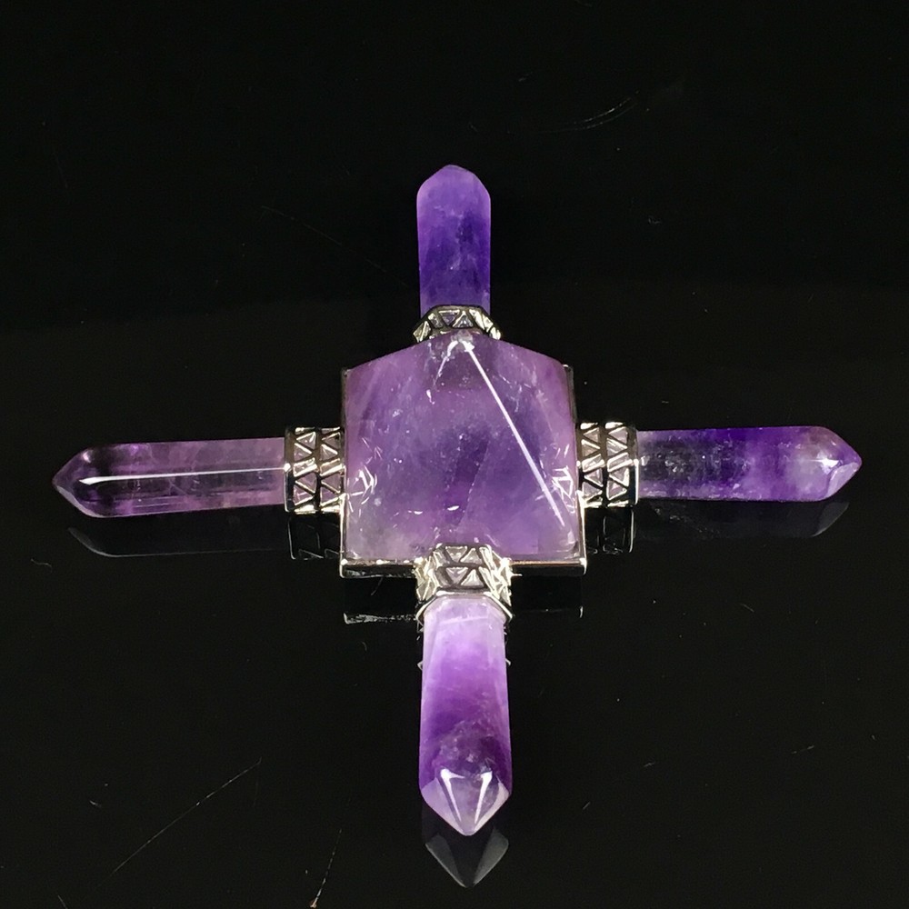 Natural Amethyst quartz Crystal Energy Generator point Healing 1pc