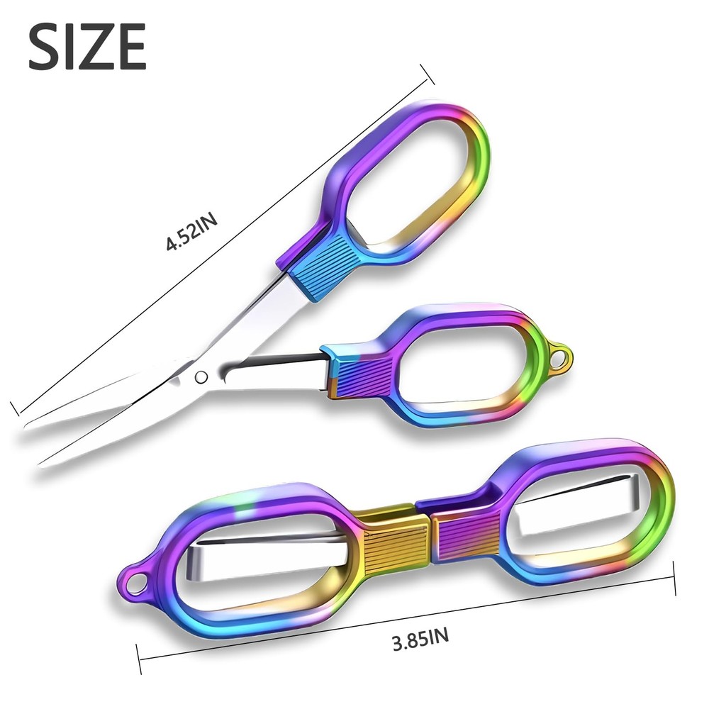 2 PCS Folding Scissors TSACompliant Portable Stainless Steel Retractable
