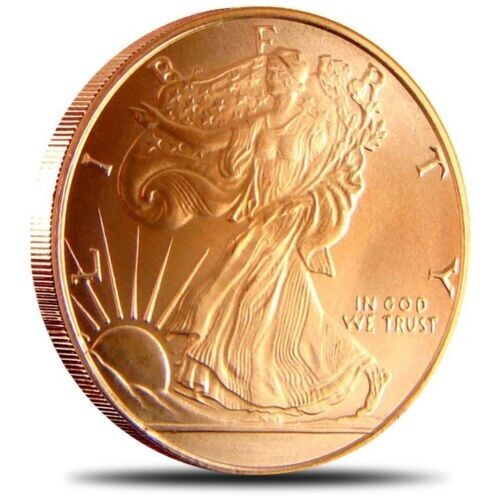 (100) WALKING LIBERTY - 1 OZ COPPER ROUND - BULLION - LOT