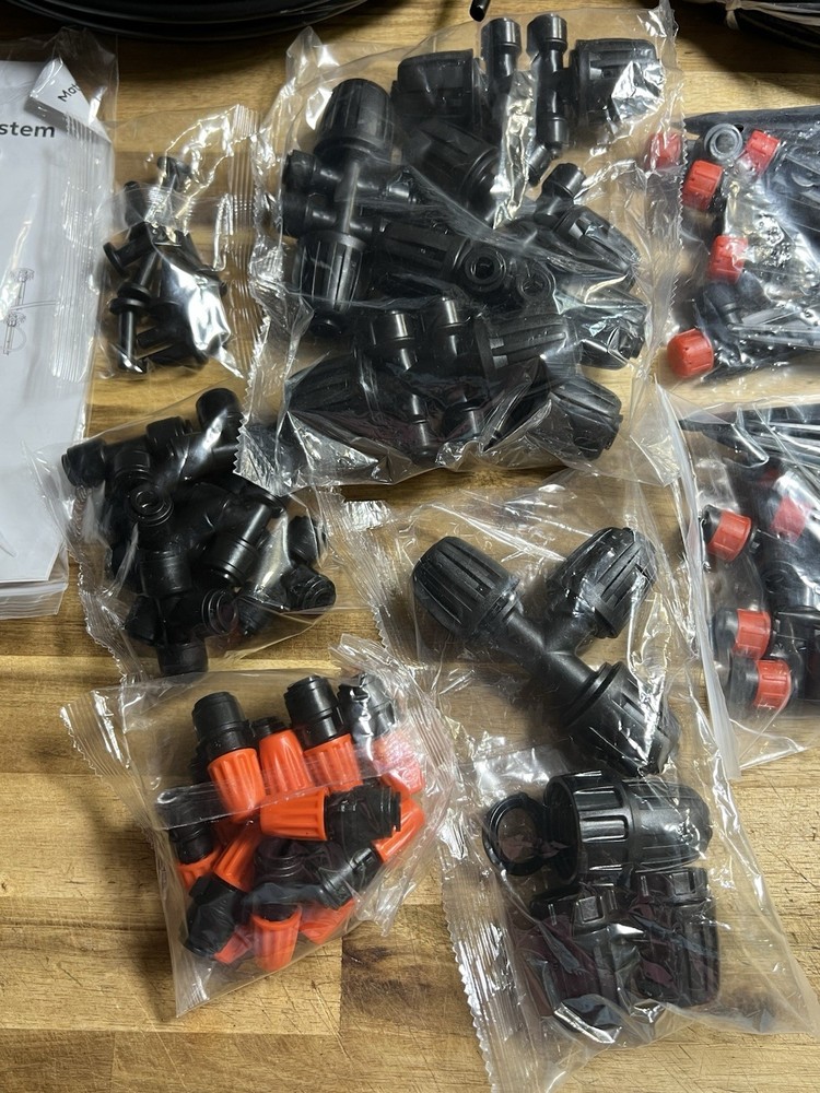 Complete 234FT Drip Irrigation System with 87 Quick Connectors - Automatic Sprin