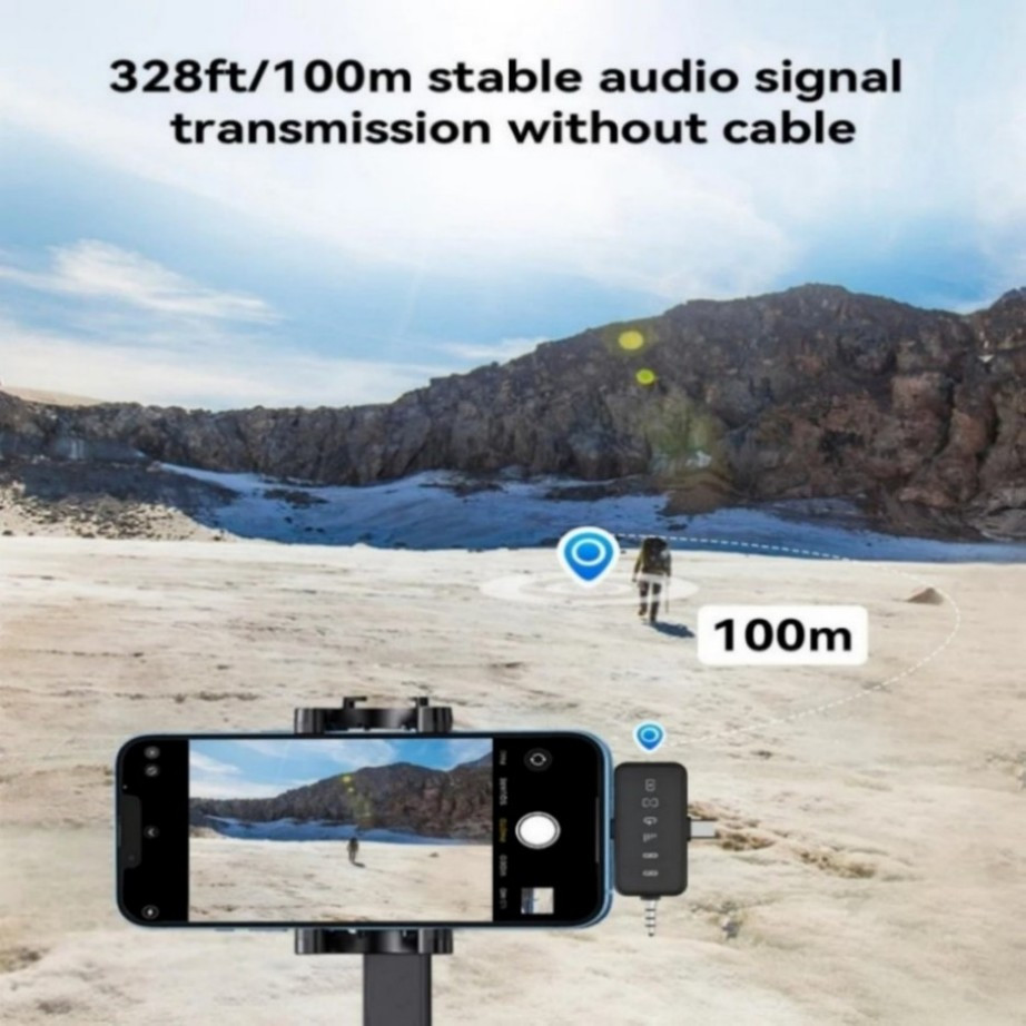 3in1 Mini Microphone for iPhone/Android/Camera Wireless Lavalier Microphone&/-/