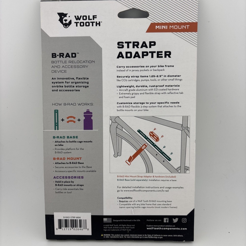 Wolf Tooth Components B-RAD Accessory Strap Mount Cycling Accessory Holder Mini