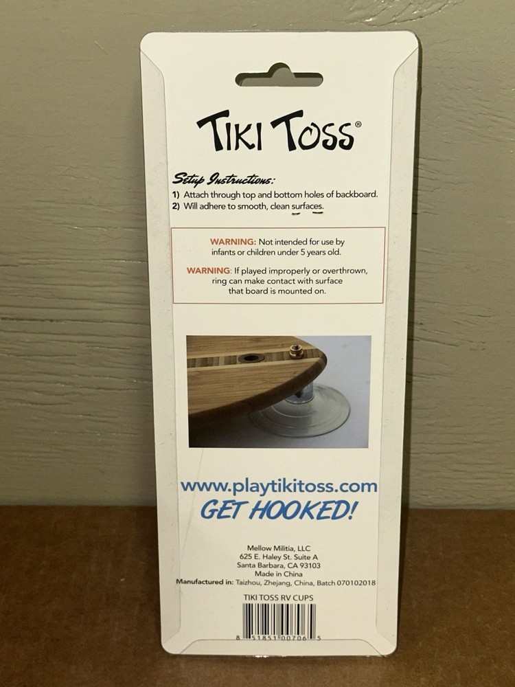 Tiki Toss Suction Cups Accessory Kit Tailgate RV Beach Game Replacement Set NOS