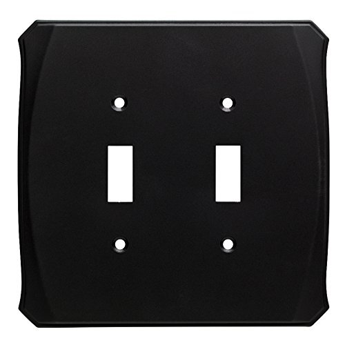 W34475-FB Double Switch Cover Plate Flat Black