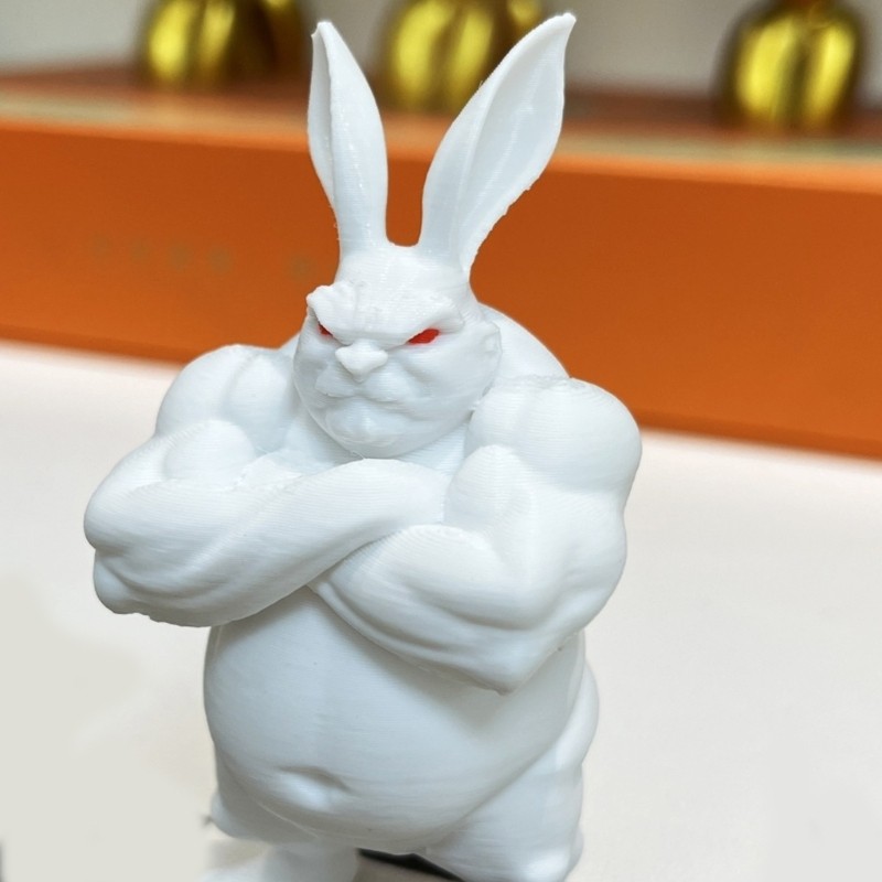 3D Printed Muscular Rabbit Statue Distinctive House Accent Easter Present Choice
