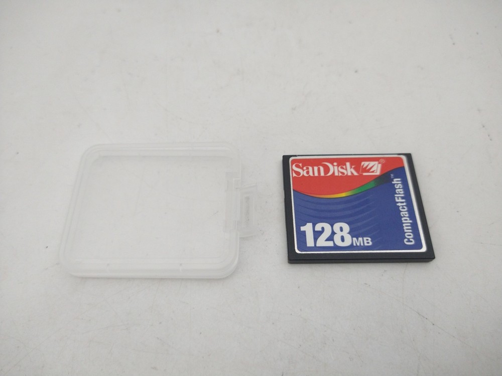SanDisk 128MB CompactFlash CF Memory Card Genuine SDCFB-128/SDCFJ-128 W/Case EUC