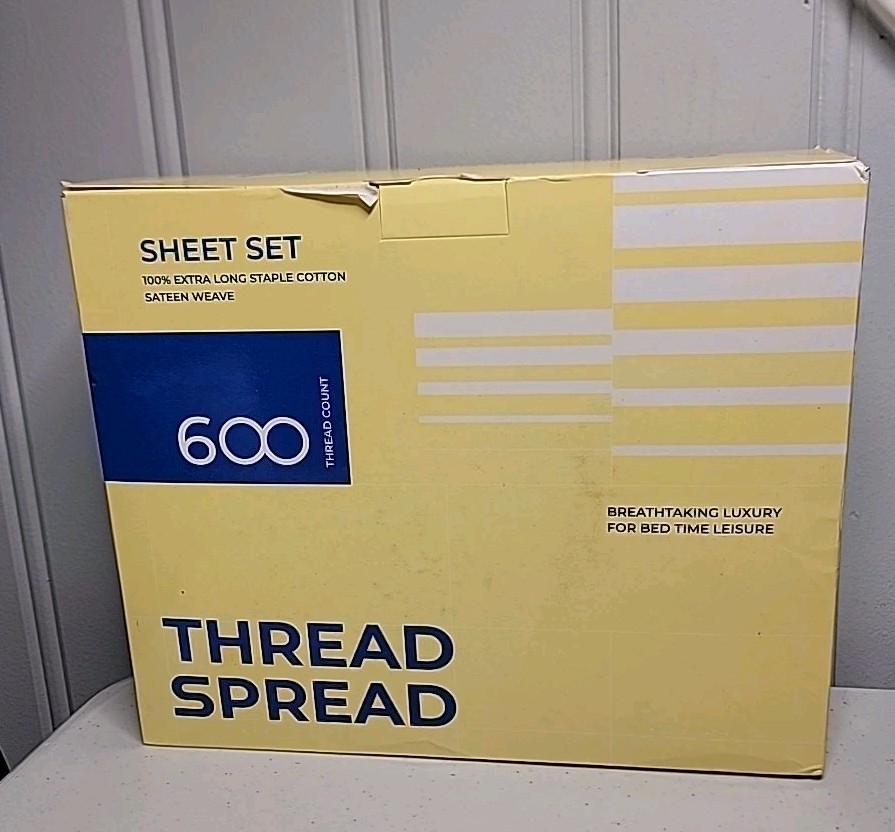 Luxury Sheets IVORY Queen Size 600 Thread Count 4PC White Set SPREAD Egyptian