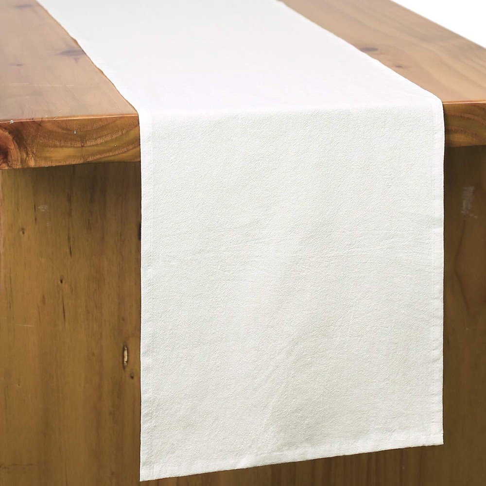 White Table Runner Rustic Table Runner 12x108 Inches Cotton Table Runner Plai...