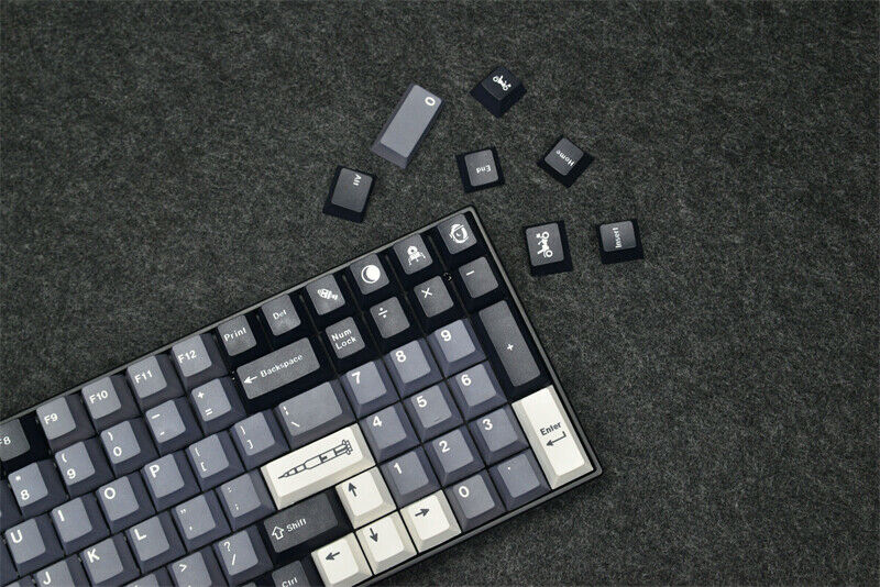 Apollo Theme Keycap Gray Cherry Profile 129 Key Dye-sub for Cherry MX Keyboard