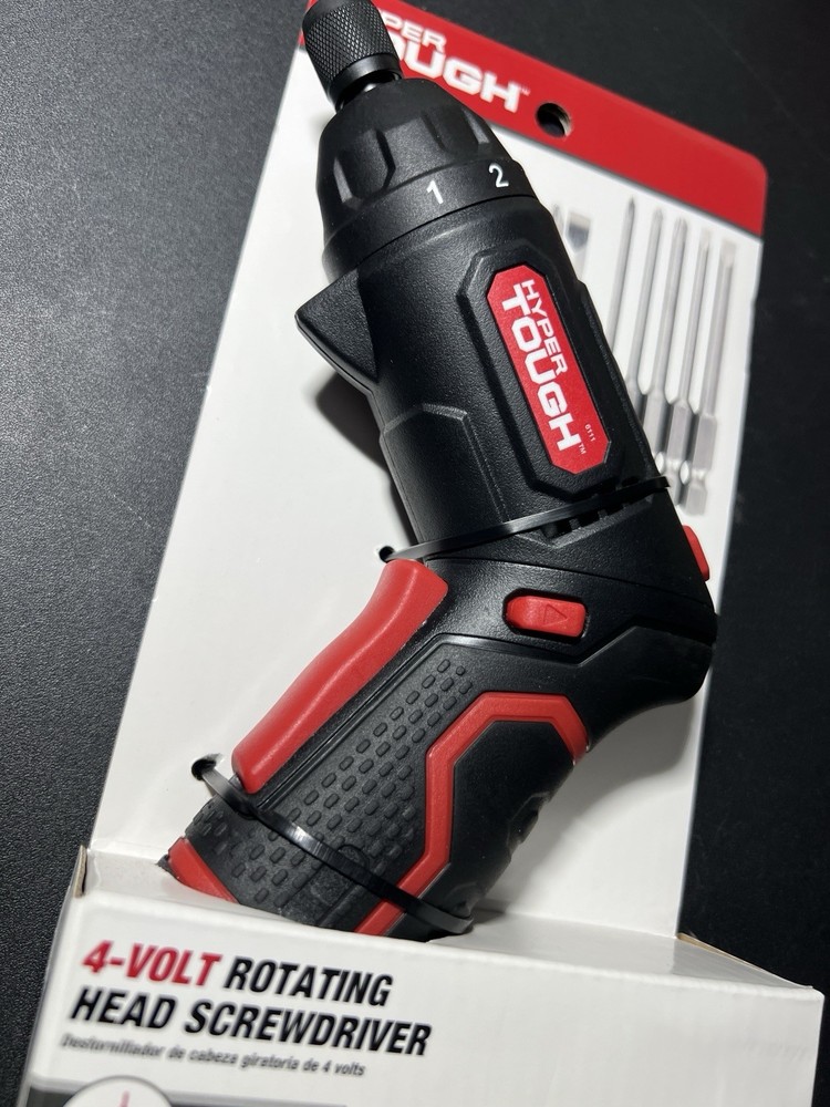 HYPER TOUGH 4V Rotating Head Cordless Screwdriver 2-Position Handle 6062