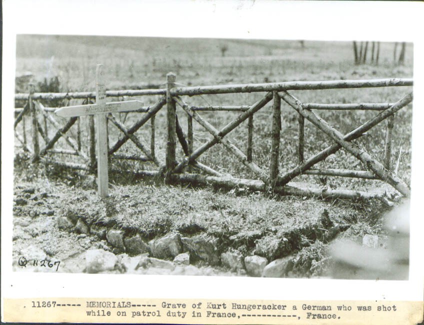 Grave German Kurt Hungeracker World War I France 1918