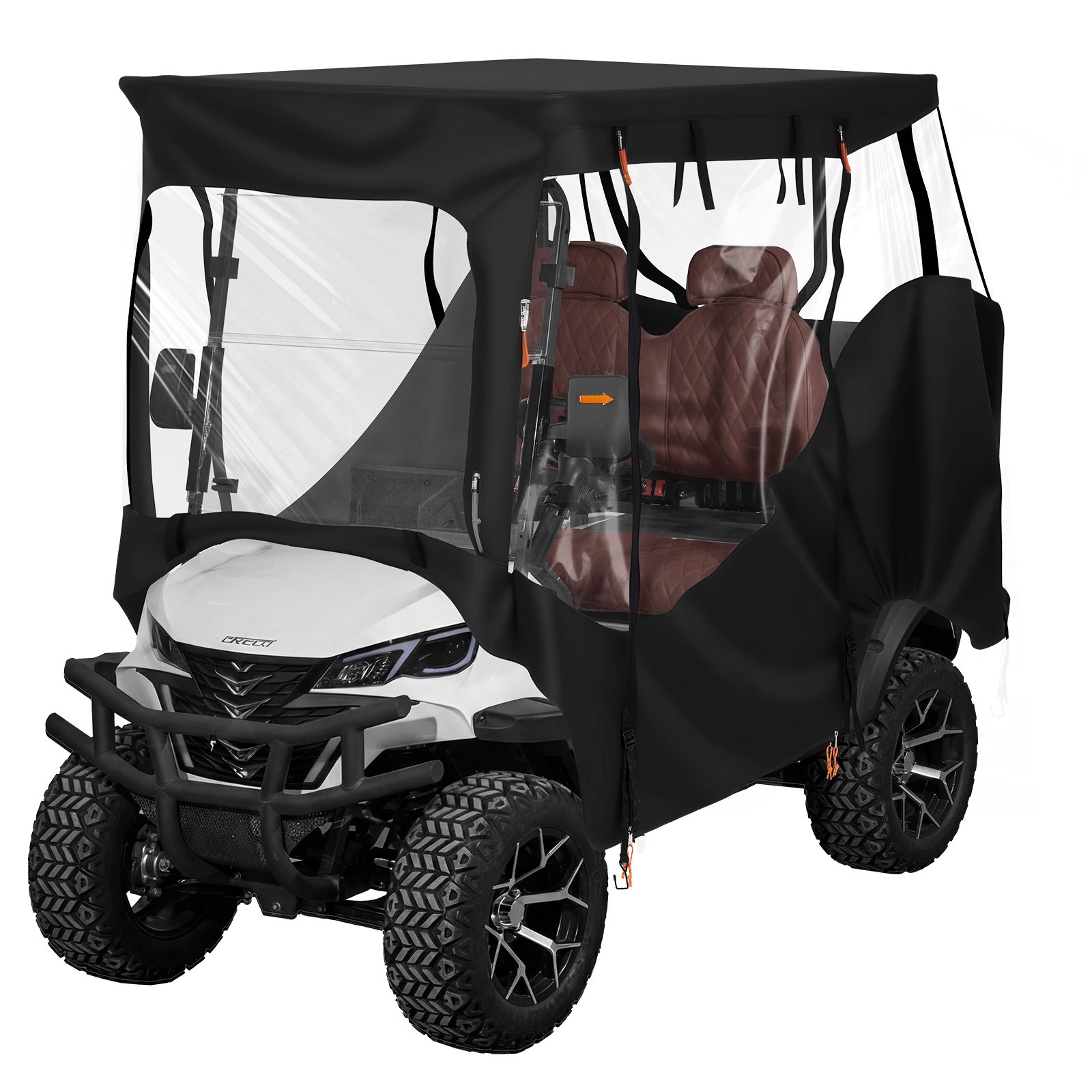 Uimoso Golf Cart Cover with Transparent Full Enclosure for 2 or 2+2 Passengers