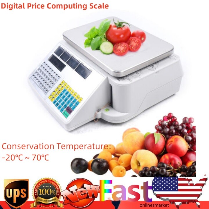 66LBs Electronic Scale Digital Price Computing Scale with Thermal Label Printer