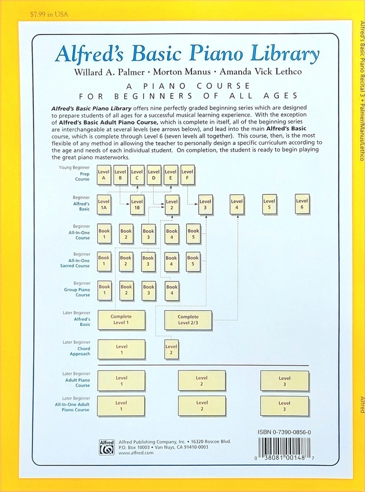 Alfred's Basic Piano Library Recital Book Level 3