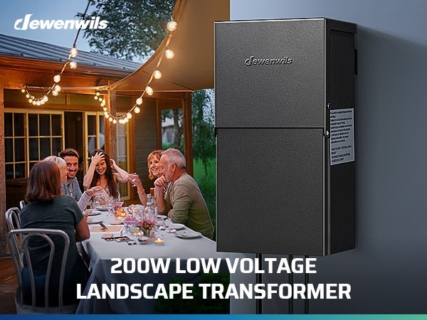 DEWENWILS 200W Low Voltage Landscape Transformer with Photocell Timer 5 Modes