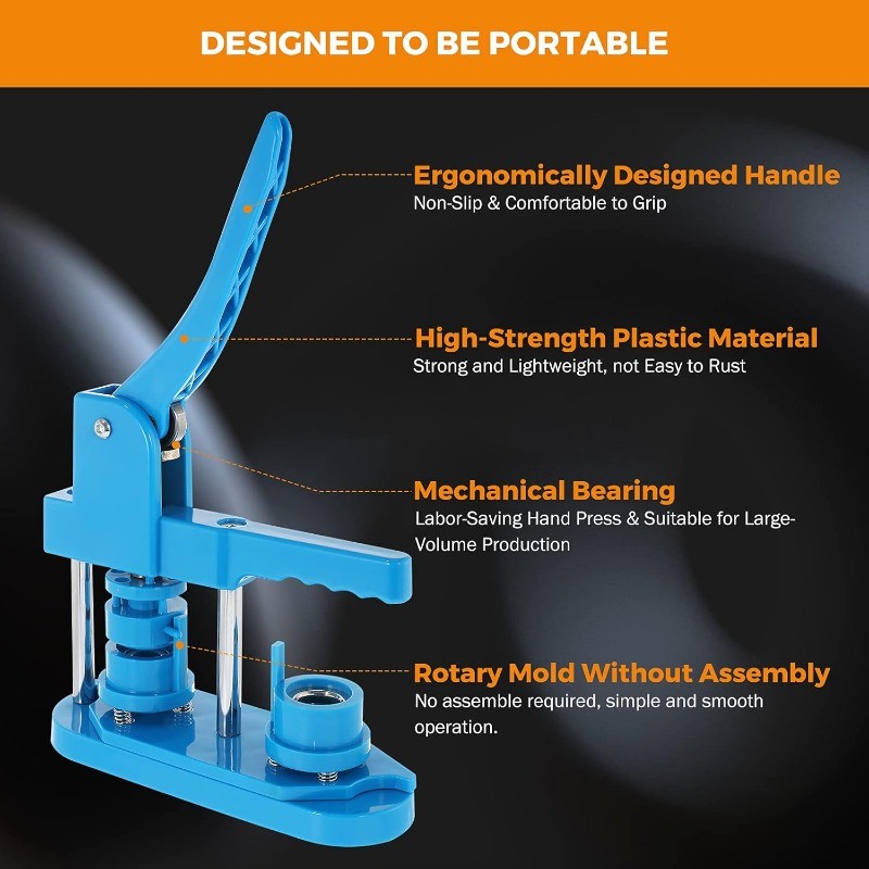 Button Maker Machine, 25mm (1 Inch) Pin Maker Kit Rotary Style, Complete Button