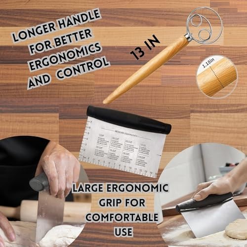 Complete Sourdough Starter Kit - Bread Baking Supplies, Proofing Basket & Scale,