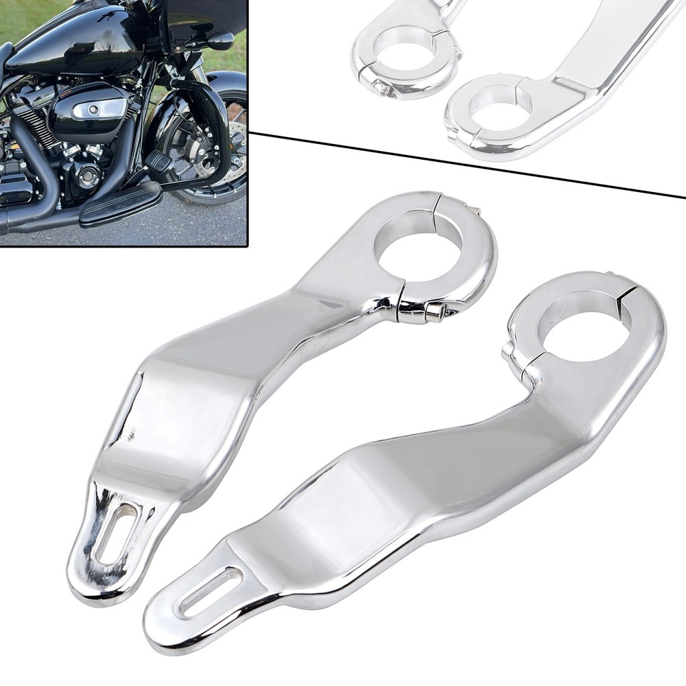 Left Right Front Chrome Fairing Support Bracket Mount Kit For Harley Road Glide