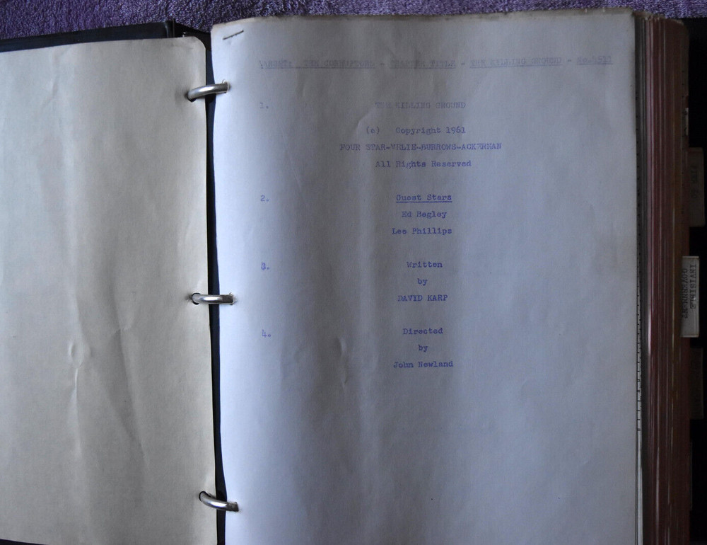 1961-2 " Target: The Corruptors " Original Screenplay Scripts.
